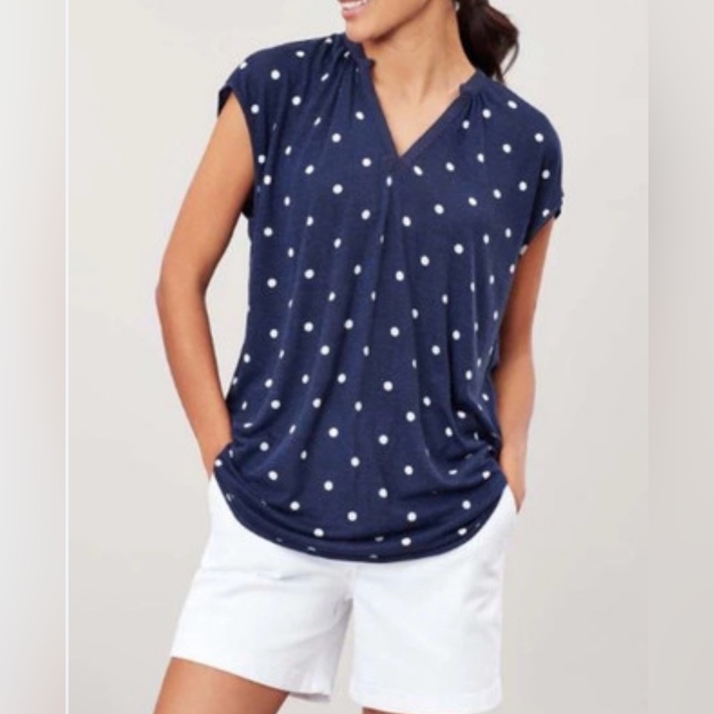JOULES Ryder Print Sleeveless Top in Navy Spot